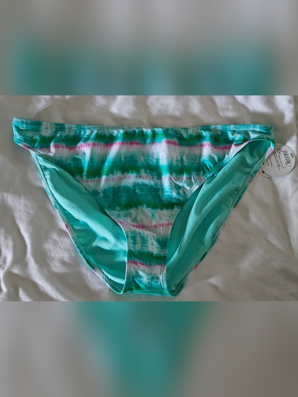 NWT XXL Bikini Bottom Aqua Tie Dye Plus Size Beach Swimwear.